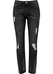 Urban Classics Damen Bequeme Jeans "Urban Classics Damen Ladies Boyfriend Denim Pants", schwarz, casual, Gr. 27, unifarben, 100% Baumwolle, Jeans