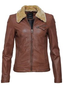 Maze Damen Lederjacke "Morelia", braun, Gr. M, Obermaterial: 100% Lammleder / Futter: 100% Baumwolle / Ärmelfutter: 100% Polyester, Jacken