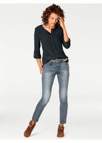 Heine Damen Seidenbluse, schwarz, Gr. 40, unifarben, 100% Seide, Blusen