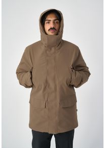 Cleptomanicx Herren Parka "Reset", braun, casual, Gr. L, unifarben, 100% Polyamid, Jacken, mit getapten Nähten