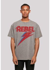 F4NT4STIC Herren T-Shirt "David Bowie Oversize T-Shirt", grau, casual, Gr. S, Obermaterial: 100% Baumwolle, Shirts, Print