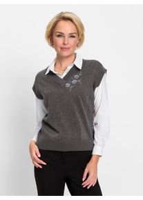 CLASSIC Damen Pullunder "Pullunder", grau, Gr. 40, unifarben, 85% Polyacryl, 10% Polyester, 5% metallisierte Fasern, Pullover