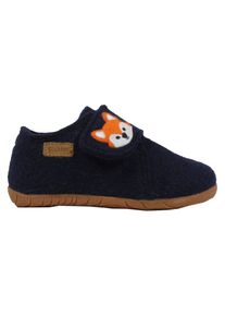 Richter Kinder Hausschuh "Filzi WMS: Mittel", Gr. 20, blau, Filz, kontrastfarbene Details, klassisch, Schuhe, Klettschuh, Winterschuh mit