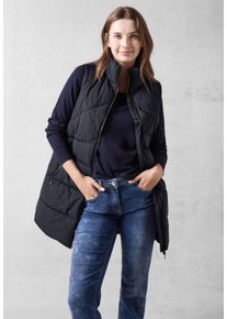 Cecil Damen Steppweste, blau, casual, Gr. XS, unifarben, Stoff, 100% Polyester, Westen, mit Stehkragen