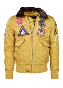 Top Gun Herren Bomberjacke "TG20192073", gelb, Gr. M, Obermaterial: 100% Nylon / Innenfutter: 100% Polyester / Strick: 100% Polyester, Jacken