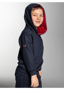 TRIGEMA Kinder Sweatshirt "TRIGEMA Kapuzenpullover mit Kängurutasche", blau, Basic, Gr. 104, 70% Baumwolle, 30% Polyester, Sweatshirts