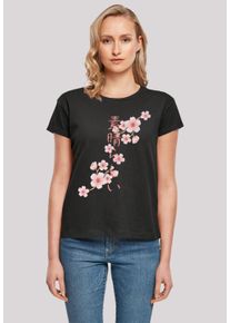 F4NT4STIC Damen T-Shirt "Kirschblüten", schwarz, casual, Gr. XS, Obermaterial: 100% Baumwolle, Shirts, Print