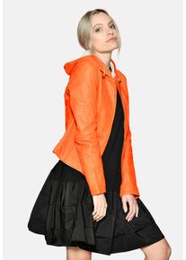 Maze Damen Lederjacke "Keys", orange, Gr. XS, Obermaterial: 100% Leder, Lamm / Futter: 100% Polyester, Jacken