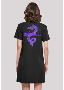 F4NT4STIC Damen Shirtkleid "Drache Japan Damen T-Shirt Kleid", schwarz, casual, Gr. XL, Obermaterial: 100% Baumwolle, Kleider, Print