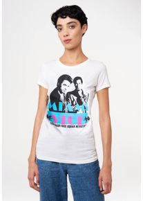 logoshirt Damen T-Shirt "Miami Vice", weiß, casual, Gr. XS, bedruckt, 100% Baumwolle, Shirts, mit coolem Print