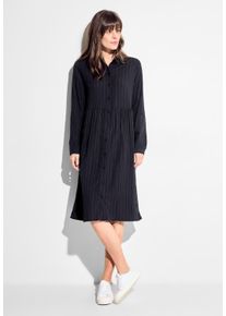 Cecil Damen Blusenkleid, blau, casual, Gr. XS, unifarben, Stoff, 56% Viskose, 42% Polyester, 2% Elasthan, Kleider, mit Knopfleiste