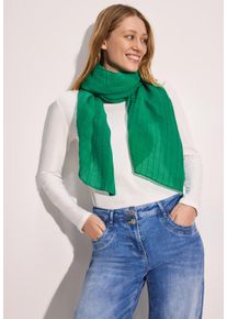Cecil Damen Schal, grün, casual, unifarben, Stoff, 100% Polyester, Modetücher, leicht transparent