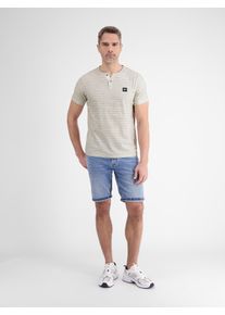 Lerros Herren Henleyshirt "Lerros Herren Serafino-Shirt, gestreift", weiß, Gr. S, 100% Baumwolle, Shirts