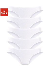 Petite Fleur Damen Bikinislip, Gr. 32, weiß, Obermaterial: 95% Baumwolle, 5% Elasthan, unifarben, Unterhosen, aus elastischer Baumwoll-Qualität