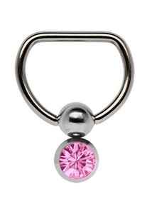 Adelia´s ADELIA ́S Damen Brustwarzenpiercing "Piercing Piercing Brustpiercing", rosa, modisch, Titan, Piercings, Titan Brustpiercing D-Ring mit Doppel