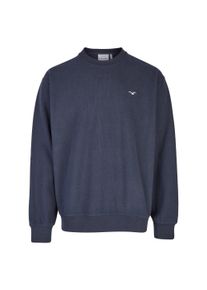 Cleptomanicx Herren Strickpullover "Cozy Crew", blau, casual, Gr. M, bestickt, 50% Baumwolle, 50% Polyester, Pullover, im lockeren Schnitt