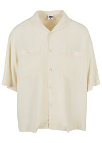 Urban Classics Herren Langarmhemd "Urban Classics Herren Oversized Resort Shirt", beige, Gr. L, unifarben, 100% Viskose, Hemden