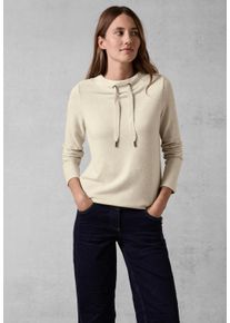 Cecil Damen Langarmshirt, beige, casual, Gr. L, unifarben, Stoff, 67% Viskose, 28% Polyester, 5% Elasthan, Shirts, mit Kragen