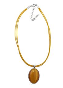 Damen Kette mit Anhänger "Stone", orange, Basic, Collezione Alessandro, Metall, Halsketten, ovaler Anhänger
