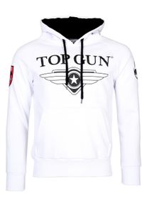 Top Gun Herren Kapuzenpullover "Defender TG20191012", weiß, Gr. S, Obermaterial: 60% Baumwolle, 40% Polyester / Lining: 100% Baumwolle, Pullover