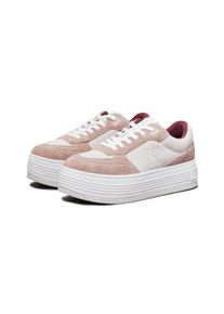 Damen Plateausneaker "BOLD PLATF LACEUP LOW MG SUEDE", Calvin Klein Jeans, Gr. 42, rosa, Veloursleder, sportlich, Schuhe, Freizeitschuh, Halbschuh,
