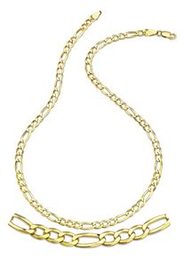 Firetti Damen Kette ohne Anhänger "Schmuck Geschenk Silber 925 Halsschmuck Halskette Figarokette", 45, Silber 925 (Sterlingsilber), B: 5,1mm, gold,