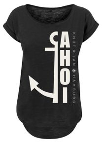 F4NT4STIC Damen T-Shirt "PLUS SIZE Ahoi Anker Crop Knut & Jan Hamburg", schwarz, casual, Gr. XL, Obermaterial: 100% Baumwolle, Shirts, Print