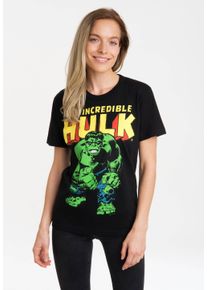logoshirt Damen T-Shirt "Marvel Comics - Hulk", schwarz, casual, Gr. M, bedruckt, 100% Baumwolle, Shirts, mit lizenziertem Print