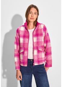 Cecil Damen Kurzjacke, pink, casual, Gr. M, Jacquardmuster, Stoff, 100% Polyester, Jacken, mit Stehkragen