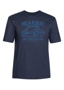 Herren T-Shirt "MILWAUKEE_ATLANTIC BLUE", blau, casual, Gr. XXL, Ahorn Sportswear, bedruckt, 100% Baumwolle, Shirts, mit lässigem Frontprint