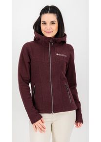 DEPROC Active Damen Strickfleecejacke "GLORY MAY", lila, sportlich, Gr. 38, 100% Polyester, Jacken, mit 2-Wege-Reißverschluss