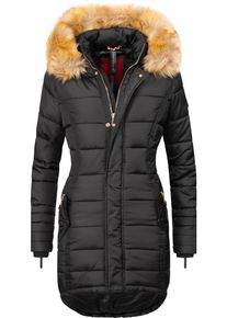Navahoo Damen Steppmantel "Papaya", schwarz, casual, Gr. S, kontrastfarbene Details, Obermaterial: 100% Polyester, Futter: 100% Polyester,