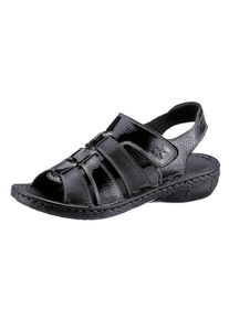 Damen Sandale, Gr. 38, schwarz, Glattleder, sportlich, Schuhe