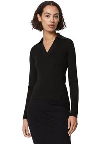 Marc O'Polo MARC O'POLO Damen V-Ausschnitt-Pullover, schwarz, casual, Gr. L, unifarben, Strick, Obermaterial: 68% Baumwolle, 32% Viskose, Pullover