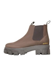 N91 Damen Plateaustiefelette "Style Choice II Chelsea Boots", Gr. 37, braun, Leder, casual, Schuhe, Damen Stiefelette Leder handgefertigt, Lederboots