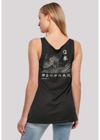 F4NT4STIC Damen T-Shirt "Kanagawa Welle", schwarz, casual, Gr. XL, Obermaterial: 100% Baumwolle, Shirts, Print