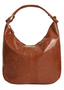 Bruno Banani Damen Shopper, braun, Leder, unifarben, leicht glänzend, Taschen, echt Leder