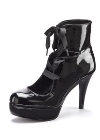 Damen High-Heel-Sandalette "Stiefelette mit Plateau", LASCANA Belle Affaire, Gr. 41, schwarz, Obermaterial: 100% Lederimitat. Futter: 100%