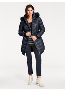 Heine Damen Parka, blau, Gr. 40, unifarben, 100% Polyamid, Fellimitat:80% Polyacryl, 20% Polyester, Füllung:100% Polyester, Jacken