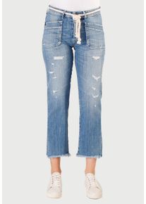 Damen 7/8-Hose "PRICILIA", blau, Gr. 31, Le Temps Des Cerises, 98% Baumwolle, 2% Elasthan, Hosen, im angesagten Used-Look