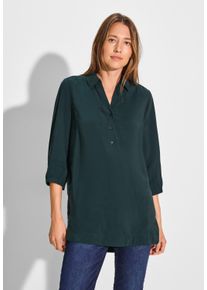 Cecil Damen Longbluse, grün, casual, Gr. XS, unifarben, Stoff, 84% Modal, 16% Polyester, Blusen, mit 3/4 Ärmeln