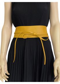 Damen Taillengürtel "Beta", gelb, Basic,casual,feminin,modisch, Collezione Alessandro, unifarben, Leder, Gürtel, zum Binden, aus Rindsleder, ca.