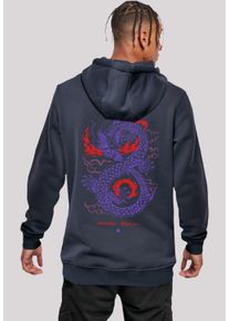F4NT4STIC Herren Kapuzenpullover "Dragon fire", blau, casual, Gr. M, Obermaterial: 65% Baumwolle, 35% Polyester, Pullover, Print
