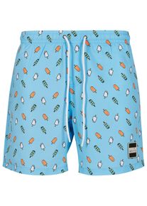 Urban Classics Herren Badeshorts "Urban Classics Herren Pattern Swim Shorts", blau, Gr. XL, 100% Polyester, Badehosen
