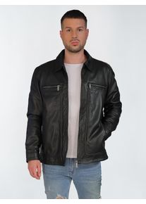 JCC Herren Lederjacke "3102230", schwarz, Gr. 56, Oberstoff: 100% Schafsleder; Innenfutter oben: 100% Polyester; Innenfutter unten: 100% Baumwolle;