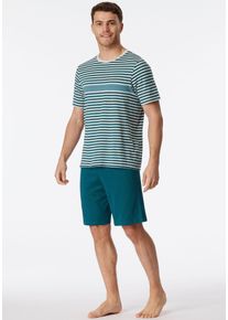 Schiesser Herren Shorty ""Casual Nightwear"", Gr. 48, blau, Single Jersey, Obermaterial: 100% Baumwolle, unifarben, casual, Homewear-Sets, mit