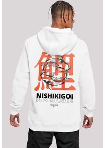 F4NT4STIC Herren Kapuzenpullover "Nishikigoi", weiß, casual, Gr. S, Obermaterial: 65% Baumwolle, 35% Polyester, Pullover, Print