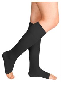 Damen Kniestrümpfe, schwarz, 84% Polyamid, 16% Elasthan, Socken