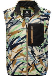 Ragwear Herren Fleeceweste "Collsy Vest", braun, sportlich, Gr. XL, Fleece, 100% Polyester, Westen, Gemusterte Herren Fleecejacke mit hohem Kragen