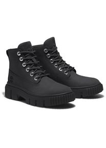 Timberland Schnürboots "GREYFIELD MID LACE UP BOOT", Gr. 41,5, schwarz, Leder, sportlich, Schuhe, Winterstiefel, Schnürstiefel, Winterschuhe